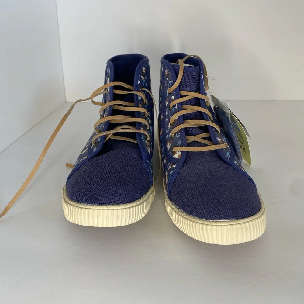 Toms Wmn Camarillo Deep Cobal Floral High Top Sneakers 9.5